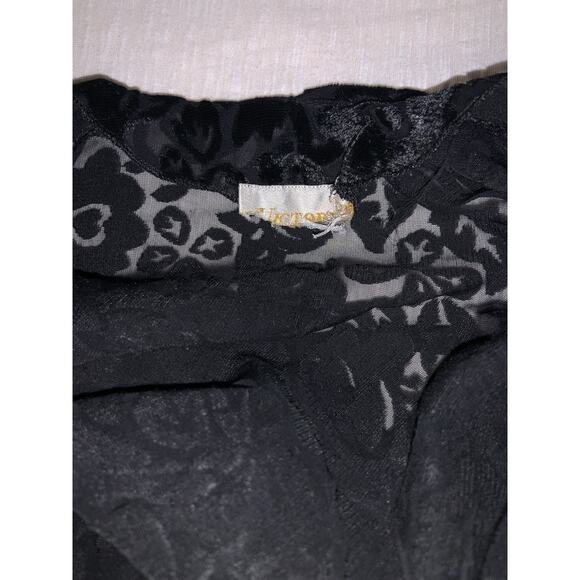Victoria’s Secret Vintage Black Burnout Velvet Lingerie Slip Dress Size Medium? - Picture 5 of 7